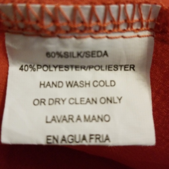 Sheer Orange Cold Shoulder Blouse - Picture 5 of 5